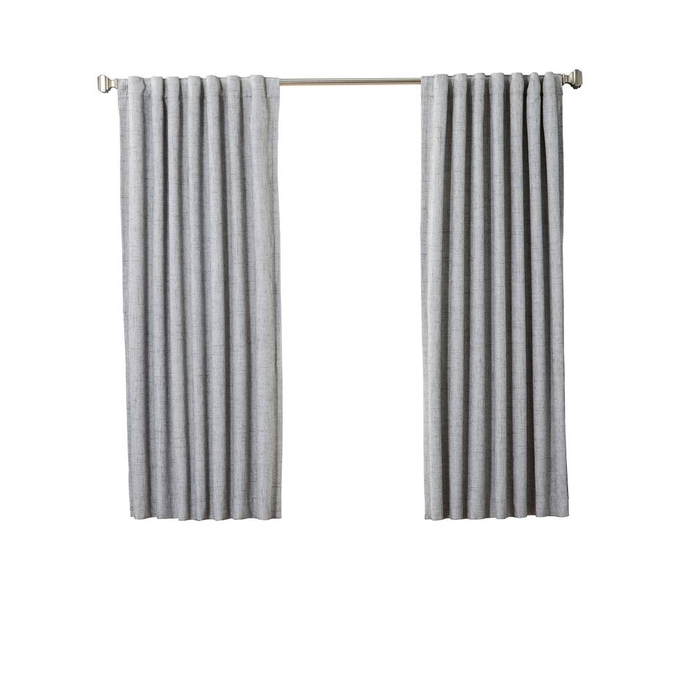 Style Selections 63-in Grey Blackout Thermal Lined Back Tab Single Curtain Panel | 3647999