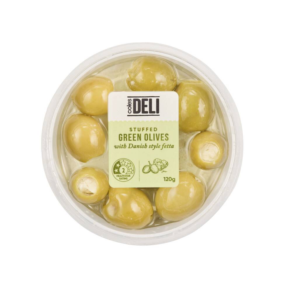 Coles Deli Express Green Olives & Danish Fetta 120g