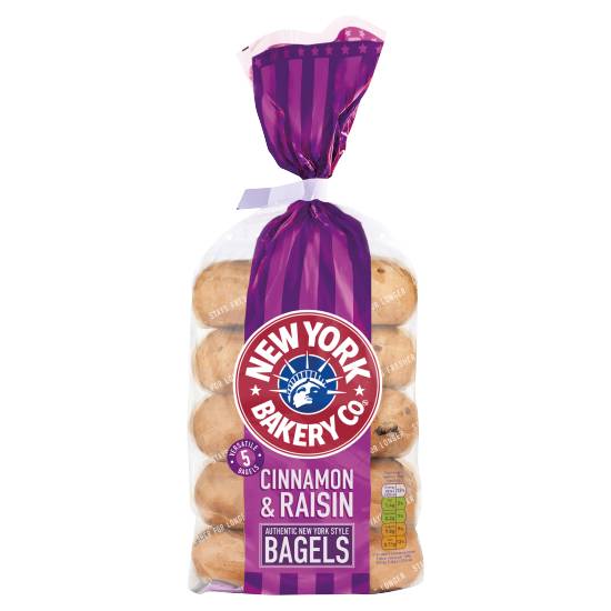 New York Bakery Co. Cinnamon & Raisin Bagels Fresher For Longer (425g)