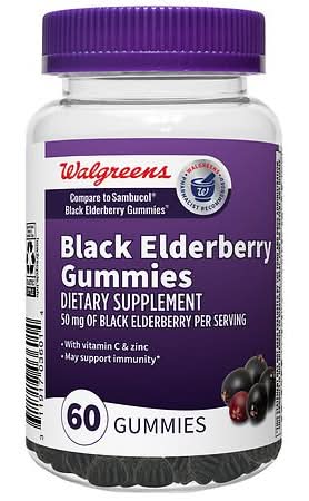 Walgreens Gummies, Black Elderberry (60 ct)