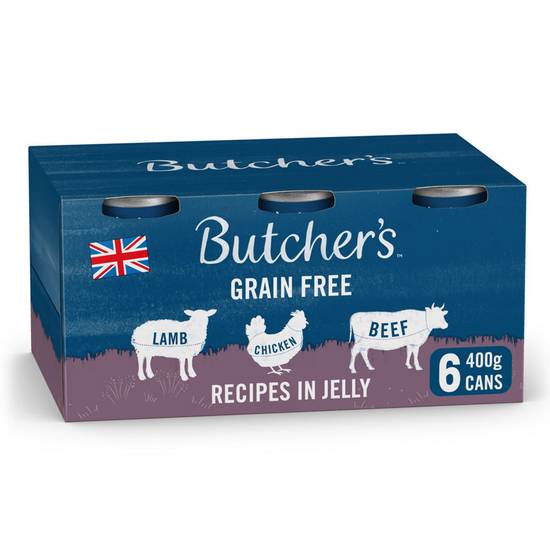 Butcher's Recipes in Jelly Wet Dog Food Tins 6 x 400g