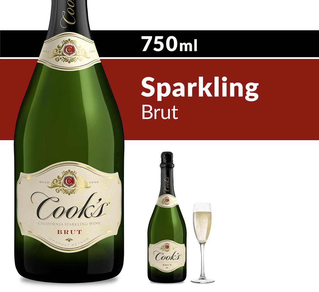 Cook's Brut California Champagne Wine, 2015 (25.35 fl oz)