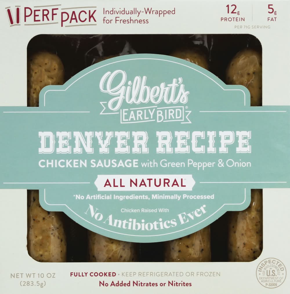 Gilbert's Denver Recipe Chicken Sausage With Green Pepper (10 oz)