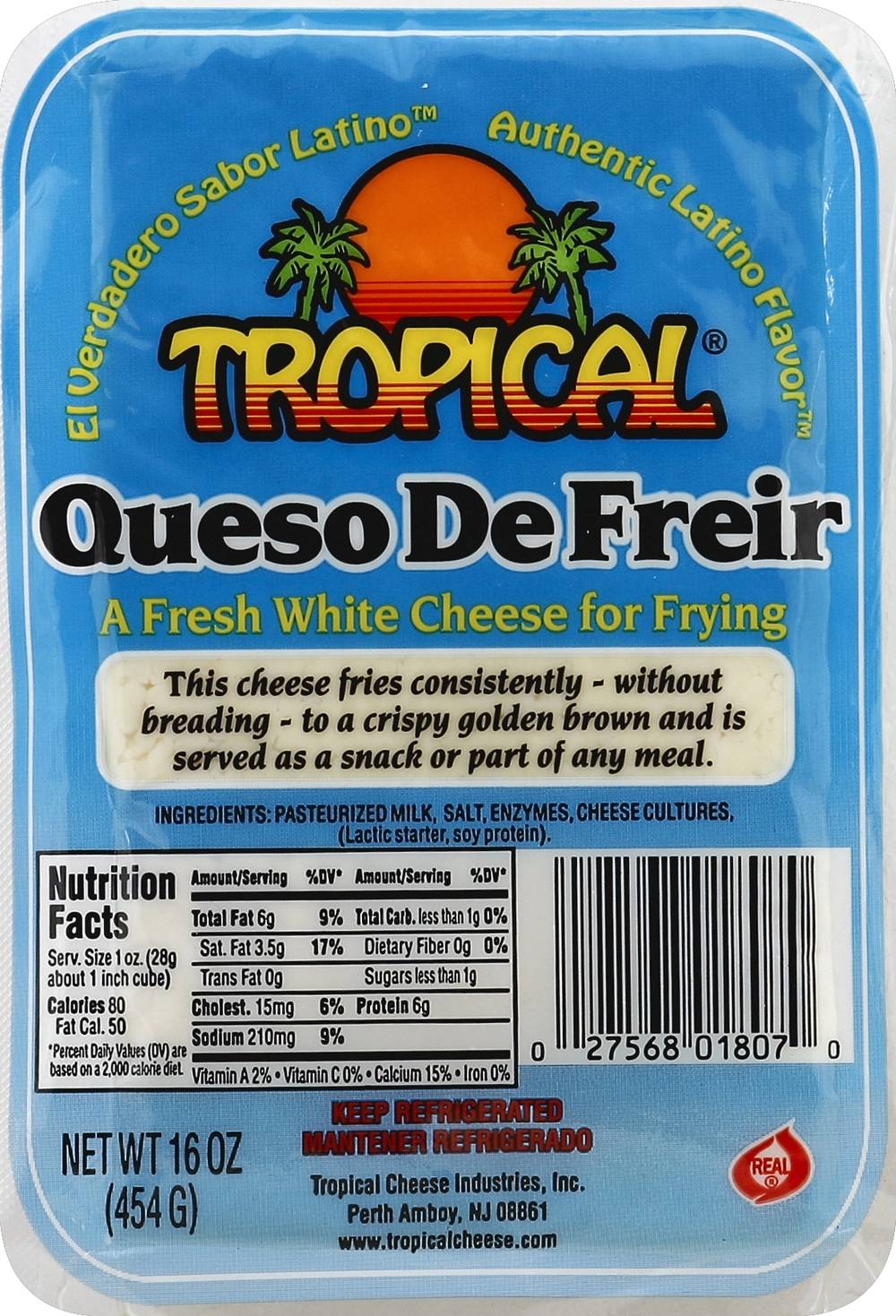 Tropical Queso De Frier Fresh White Cheese For Frying (1 lbs)