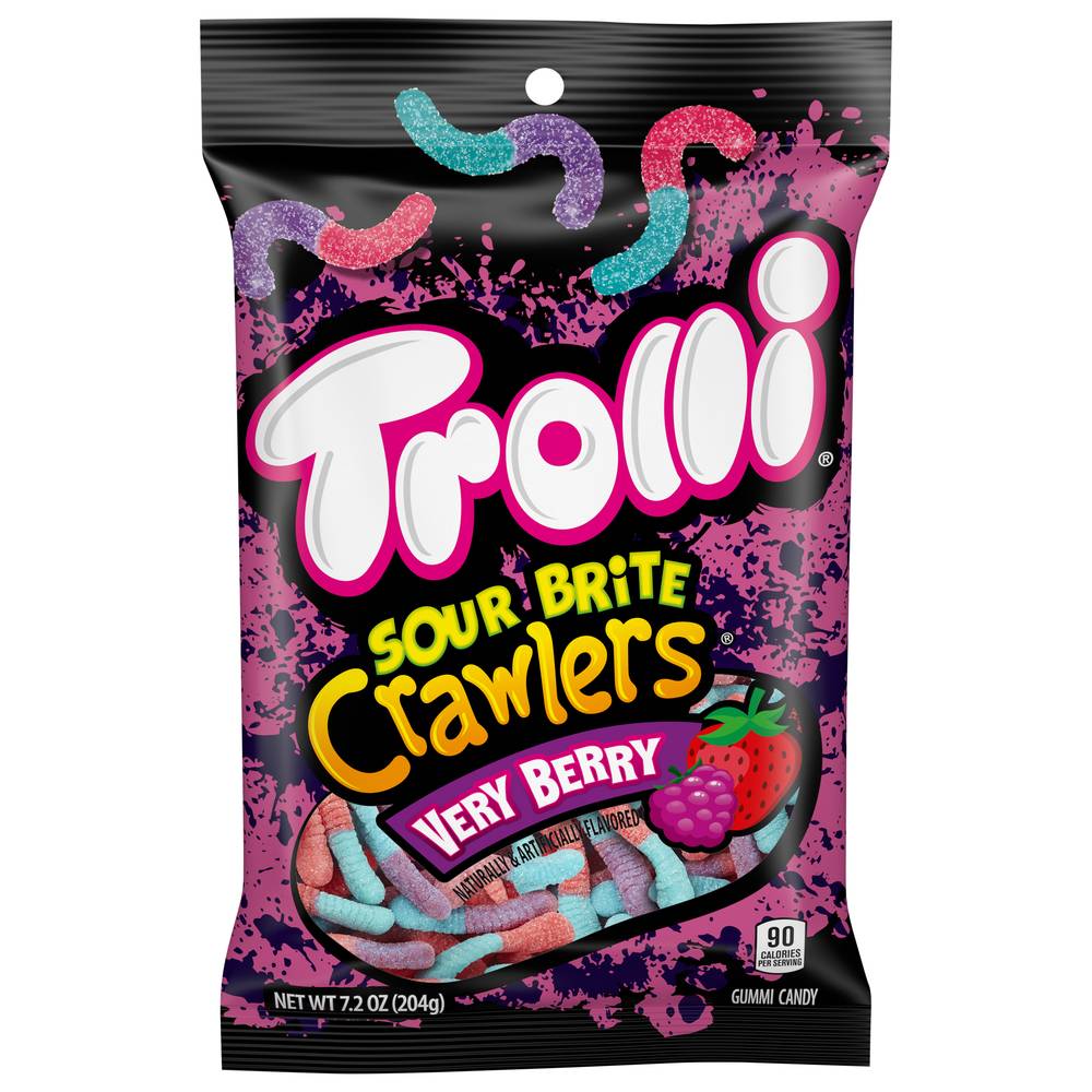 Trolli Sour Brite Crawlers Gummi Candy, Very Berry (7.2 oz)