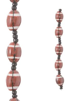 Bead Landing Ceramic Football Beads, 15 mm, Brown (5 ct)