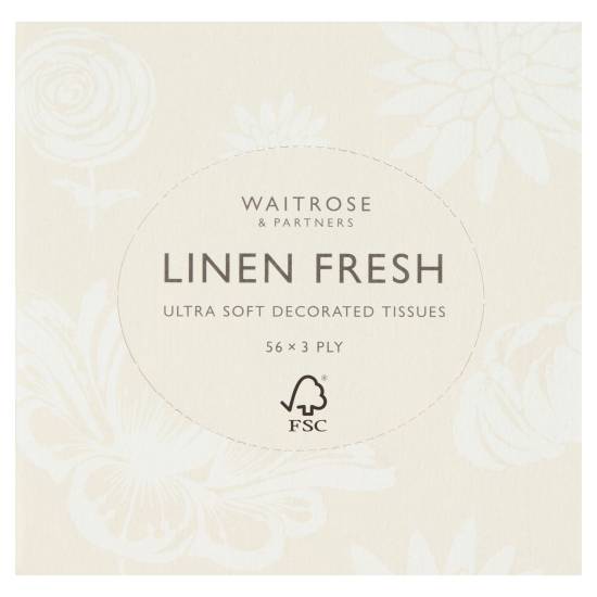 Waitrose Linen Fresh Extra Soft 56 Tissues (3 ct)