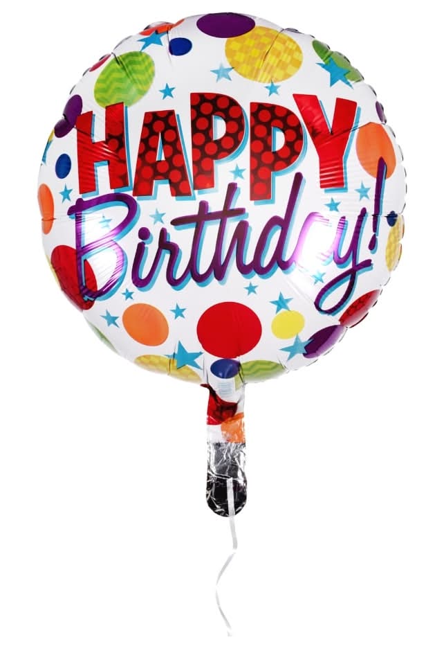 Inflated Happy Birthday Foil Balloon, 21.5 in, Multicolor