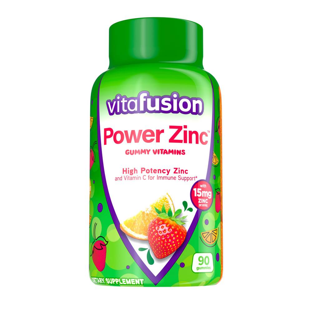 Vitafusion Power Zinc Strawberry Tangerine Flavor Gummy Vitamins Gummies (90 ct)