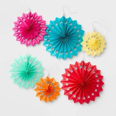 Spritz Paper Fans, Assorted (6 ct)