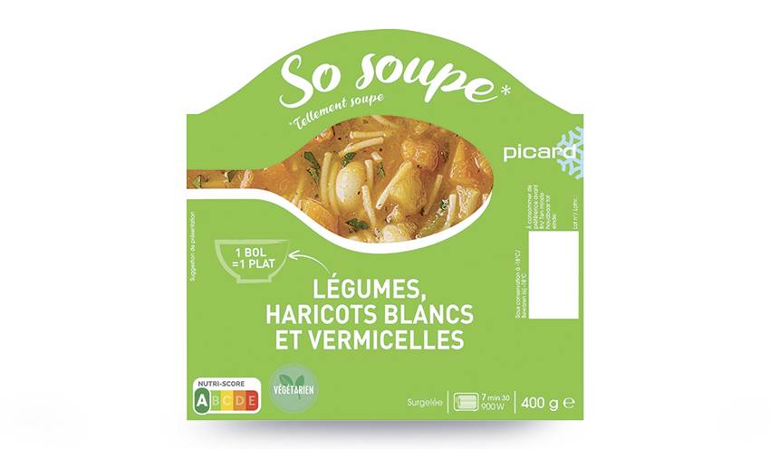 So soupe de légumes, haricots blancs, vermicelles