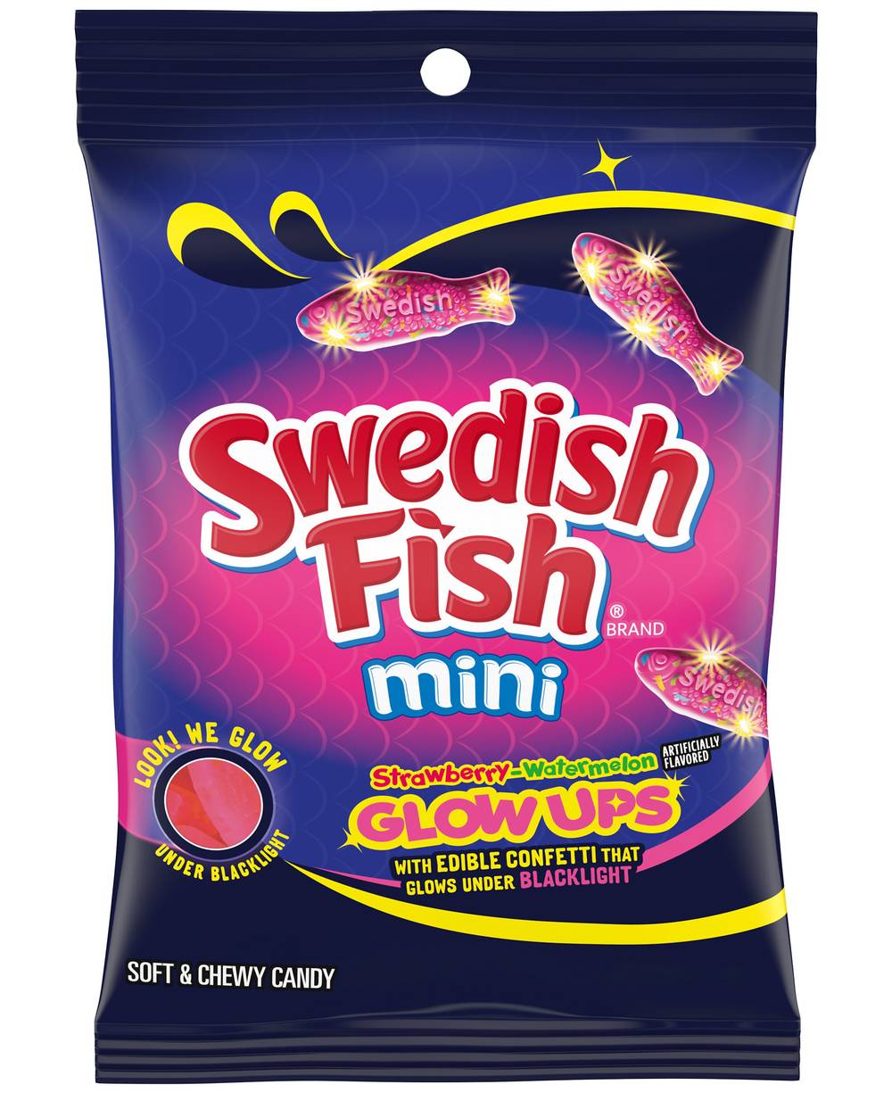 Sour Patch Kids Swedish Fish Glowups, Strawberry-Watermelon (6.7 oz)