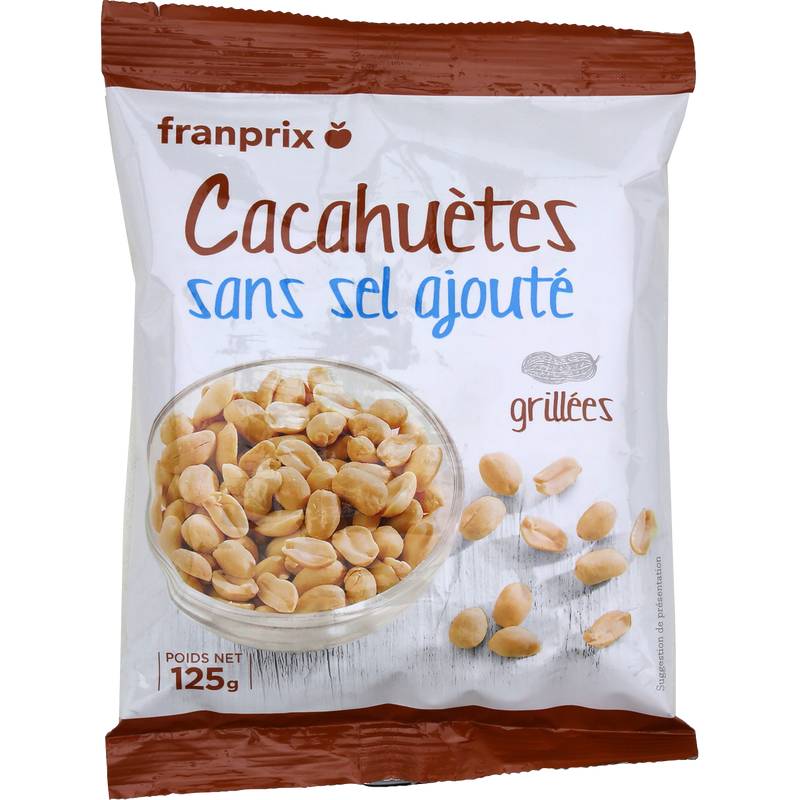 Cacahuètes sans sel ajouté Franprix 125g