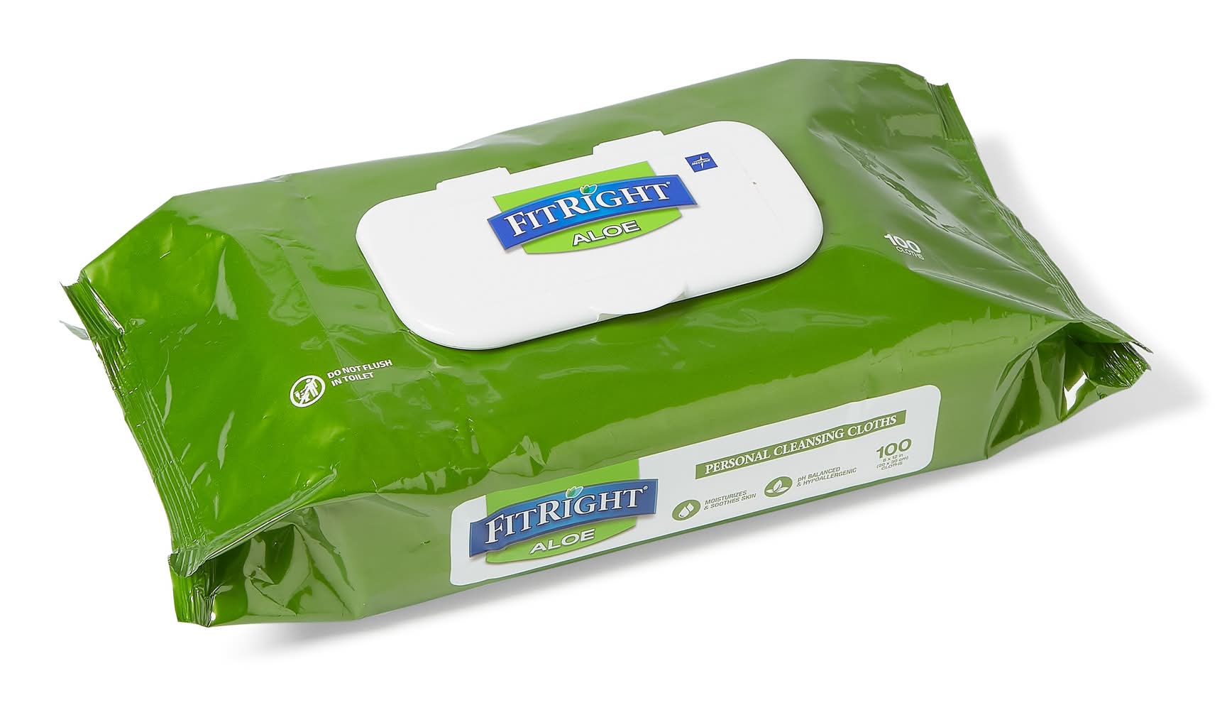 Medline Fitright Aloe Personal Cleansing Cloth Wipes (100 ct)