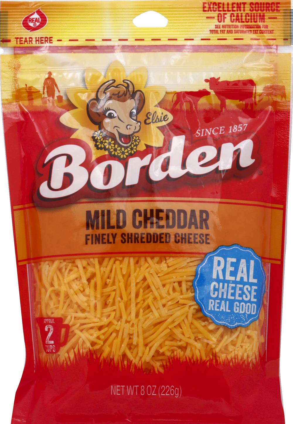 Borden Mild Cheddar Finely Shredded Cheese (8 oz)