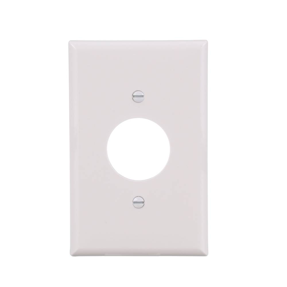 Eaton 1-Gang Midsize White Polycarbonate Indoor Round Wall Plate | PJ7W-F-LW