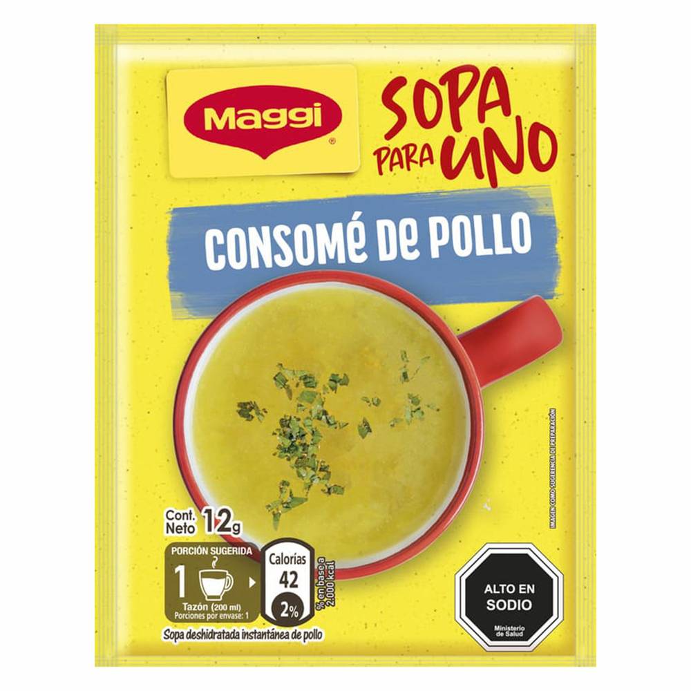 Maggi sopa para uno consomé de pollo