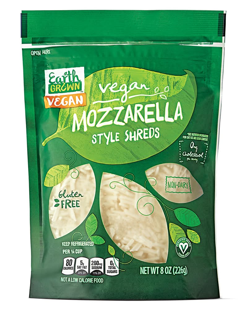 Earth Grown Vegan Shreds, Mozzarella Style (8 oz)