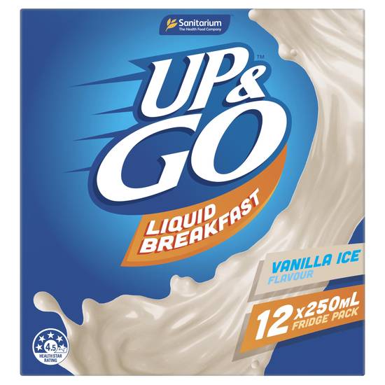 Sanitarium Up&Go Liquid Breakfast Vanilla Ice Fridge pack 12x250ml 3L