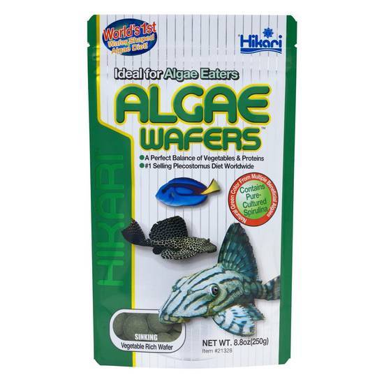 Hikari Tropical Algae Wafers For Bottom Feeding Herbivorous Fish (8.8 oz)