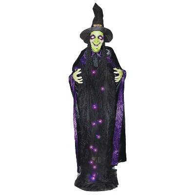 Sunstar Lightup Witch With Sound Hanging Halloween Decoration - 6 ft - Black