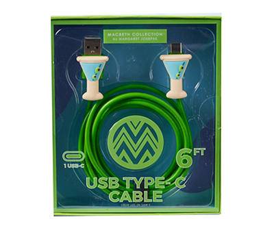 Macbeth Green Martini 6' Usb-C Cable