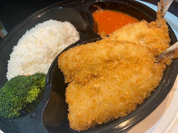 HK Fried Fish Steak w Rice 港式炸魚柳飯