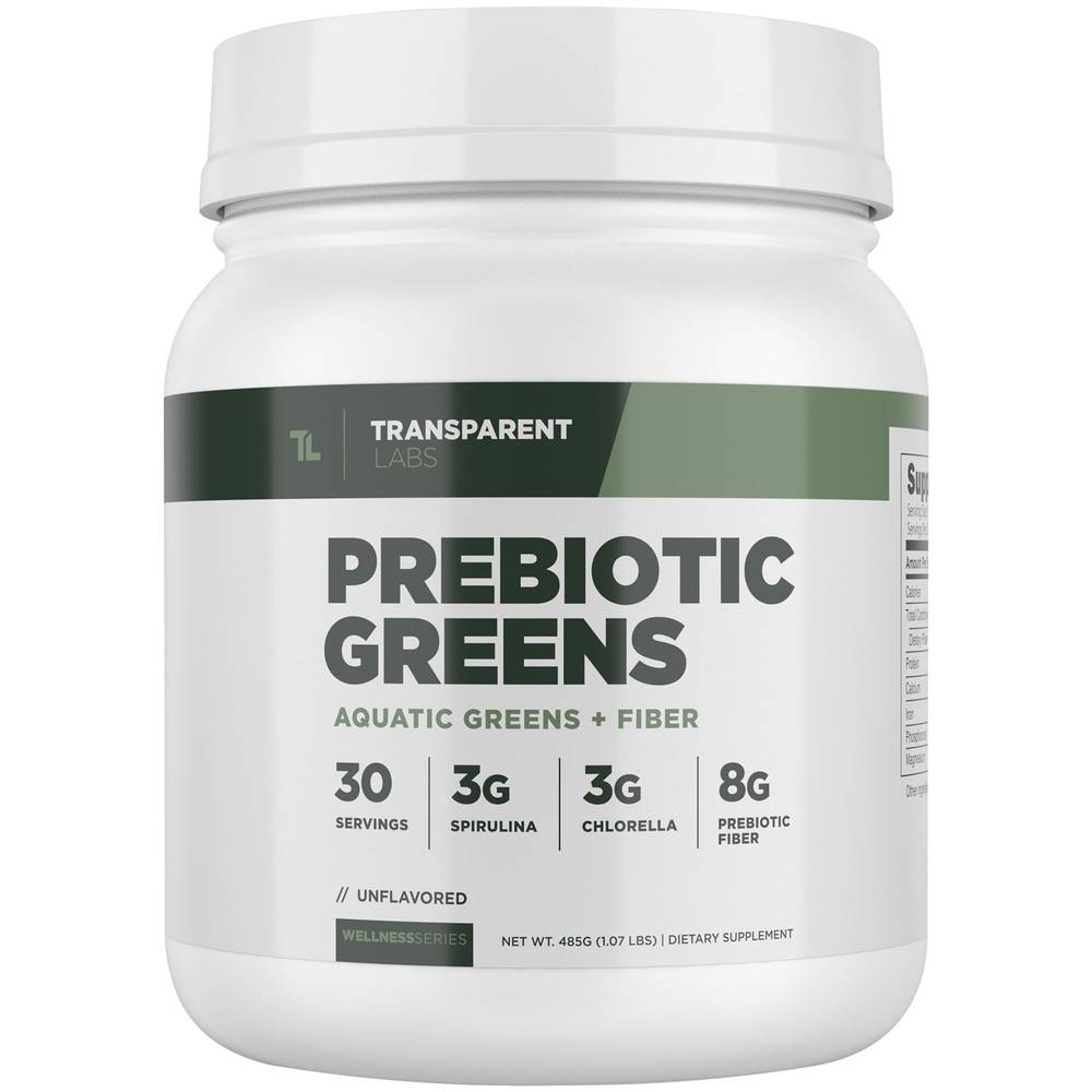 Transparent Labs Prebiotic Greens Powder Supplement