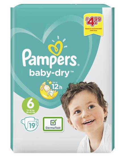 Pampers B/Drytaped S6 Pm4.99 4 * 19 S