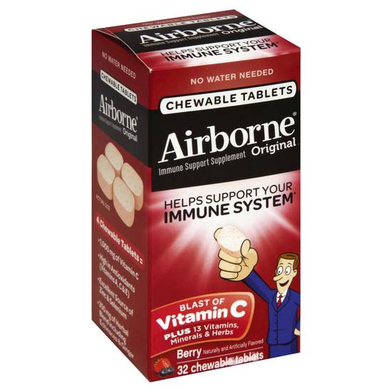 Airborne Immune Support Supplement Berry Flavor Chewable Tablets (32 ct)