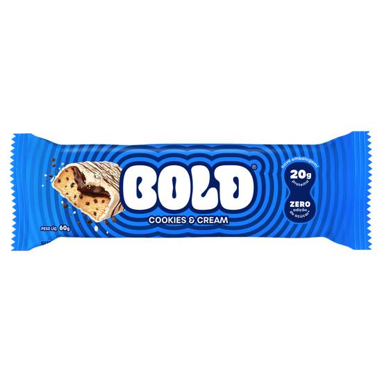 Bold barra proteica sabor cookies & cream com 20g de proteína (60 g)