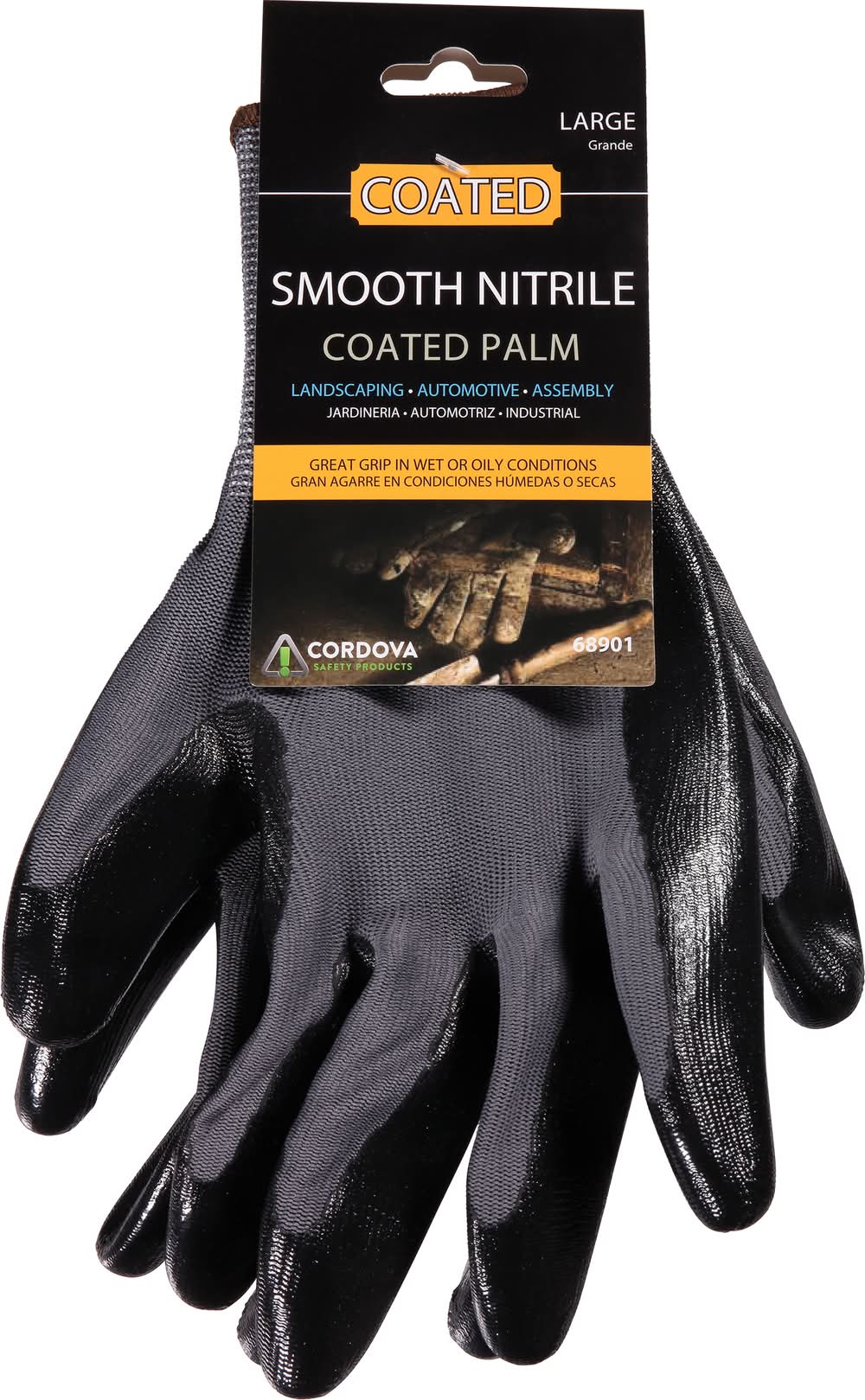 Cordova Smooth Nitrile Coated Palm Gloves, Large (3.2 oz)