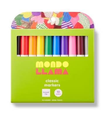 Mondo Llama Classic Broad Tip Markers, Multicolor (10 ct)
