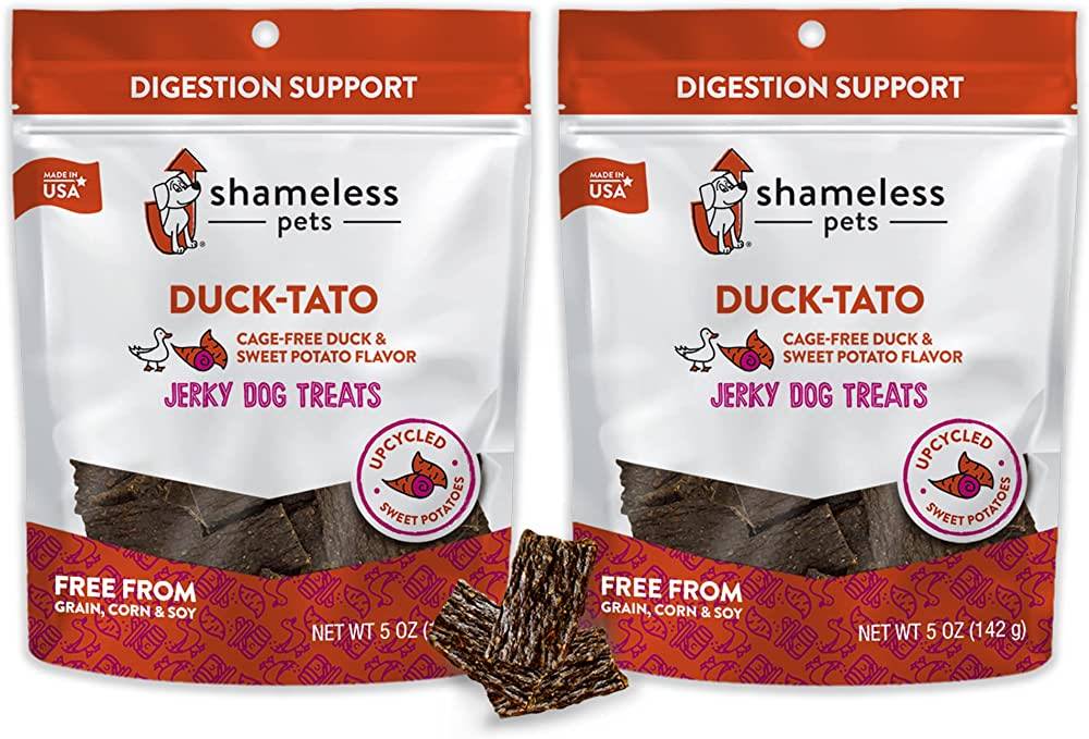 Shameless Pets, Duck-Tato Flavor, Digestion Support, Jerky Treat for Dogs, 5 oz. Pouch