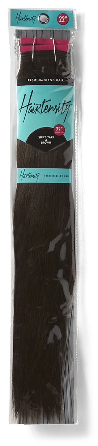 Hairtensity Human & Premium Blend Hair, 22 in, 4Brown