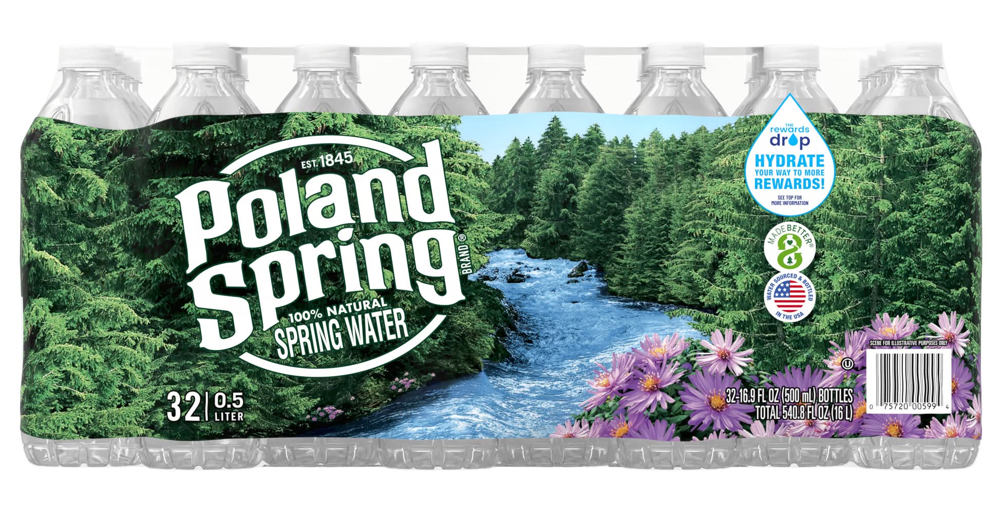 Poland Spring 100% Natural Spring Water (32 x 16.9 fl oz)
