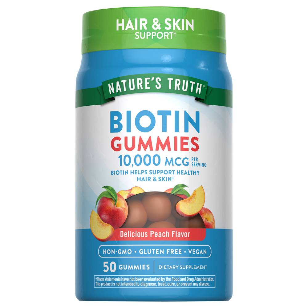 Nature's Truth 10000 Mcg Natural Peach Flavor Biotin (6.31 oz)