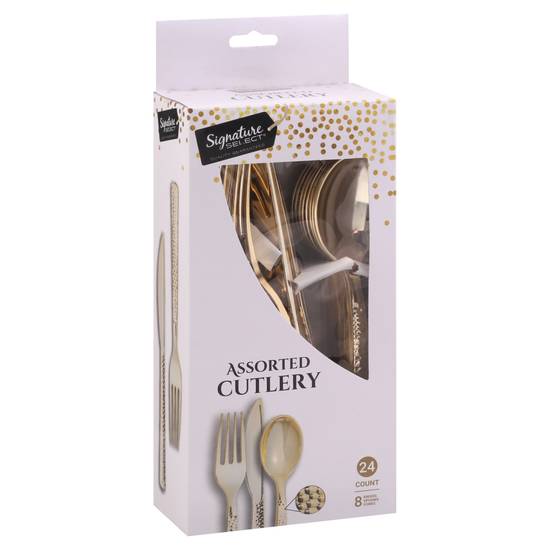Signature Select Gold Assorted Cutlery (24 ct)