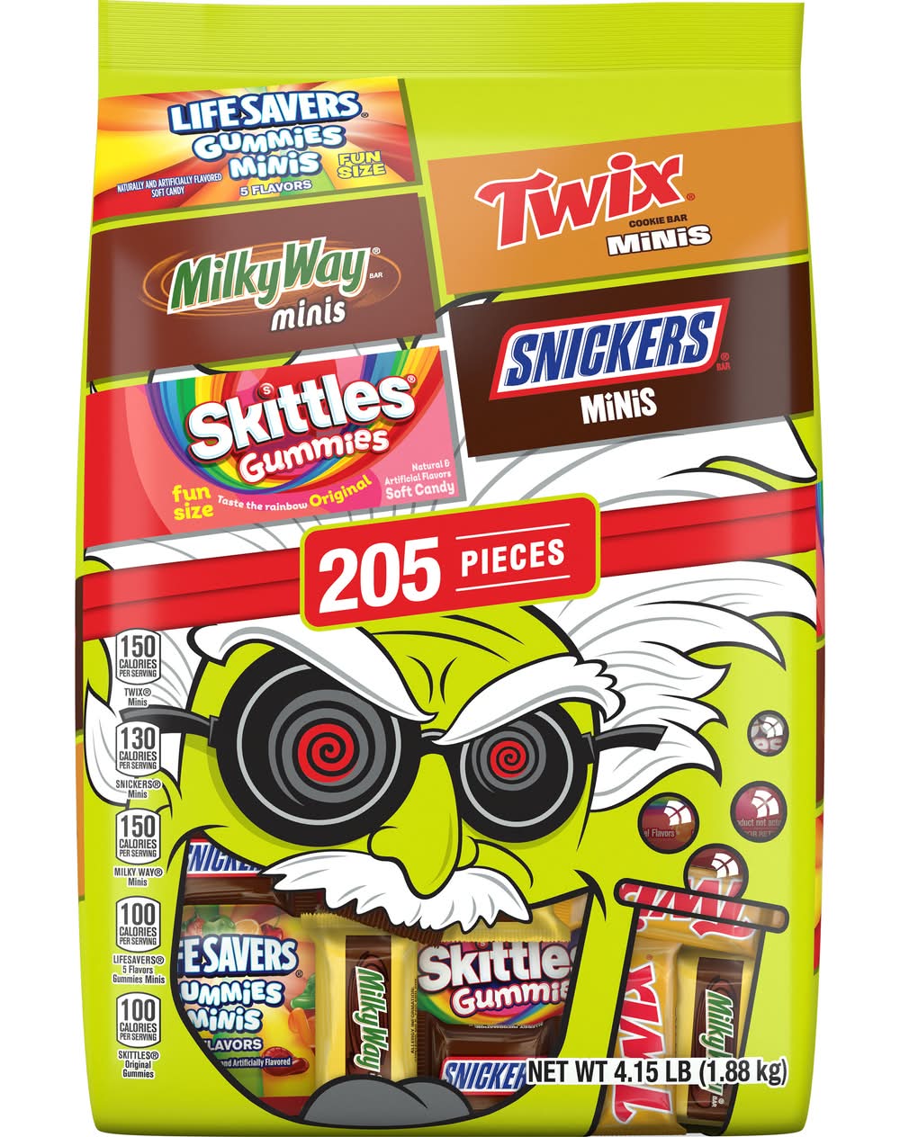 Mars Wrigley Assorted Life Savers Milky Way Skittles Twix & Snickers Candy Variety Bag (4.15 lbs, 160 ct)