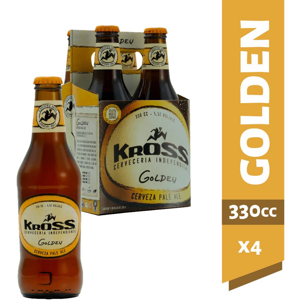 Kross pack cerveza golden ale (4 u x 330 ml c/u)