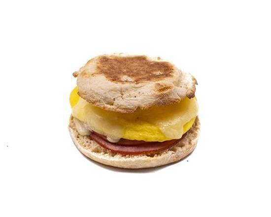 Foxtail's Egg, Ham and Cheese on an English Muffin
