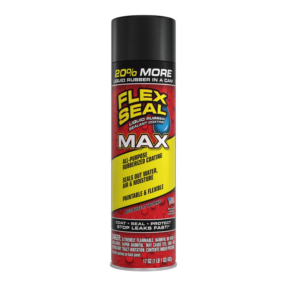 Flex Seal Max 17-fl oz Black Aerosol Spray Waterproof Rubberized Coating | FSMAXBLK24