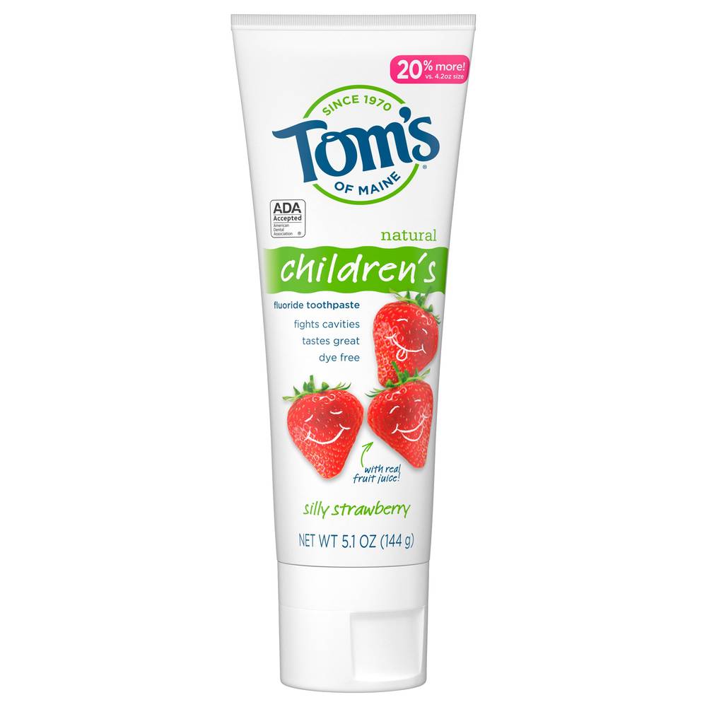 Tom's of Maine Children's Fluoride Toothpaste, Silly Strawberry, 5.1 OZ