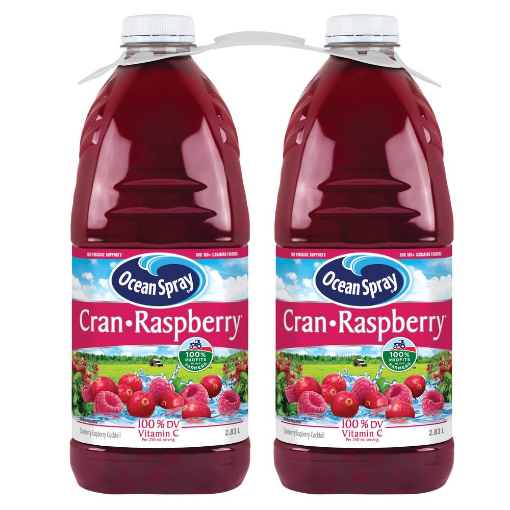 Ocean Spray Cran-Raspberry Cocktail,  2 × 2.83L