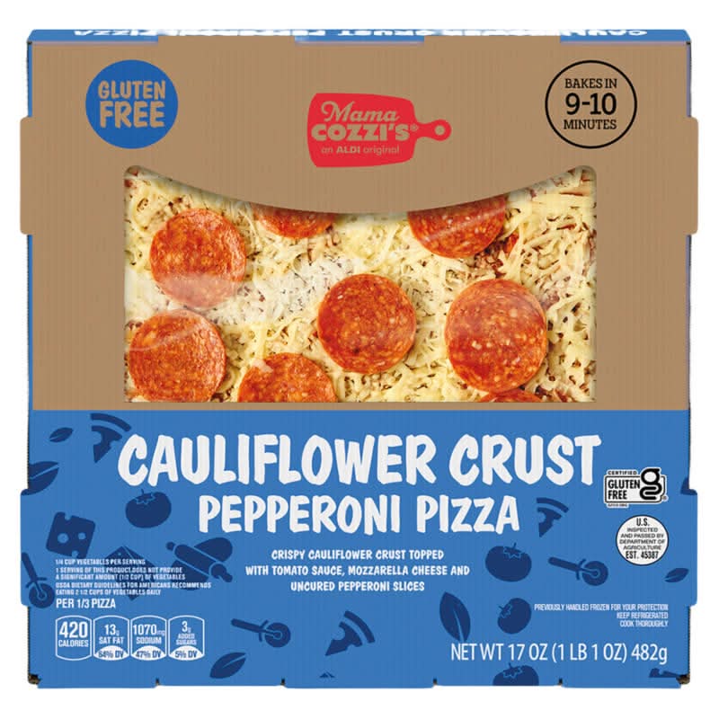 Mama Cozzi's Pizza Kitchen Cauliflower Crust Deli Pizza, Uncured Pepperoni, 12 in (17 oz)
