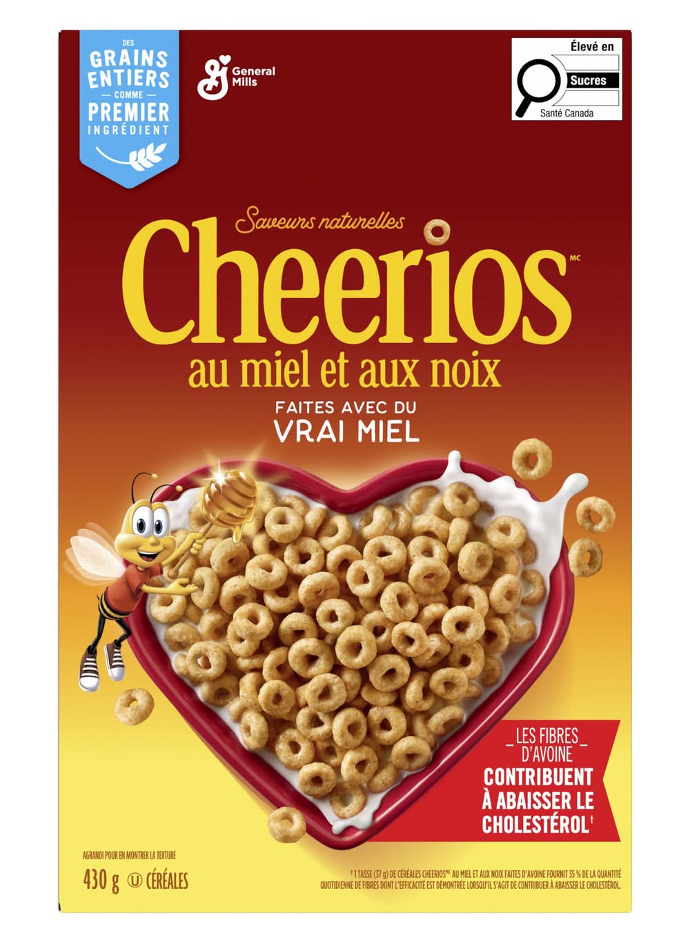Cheerios Whole Grain Cereal, Honey-Nut (430 g)
