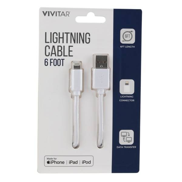 Vivitar Lightning To Usb-A Cable 6 Nil1006-Wht-Stk-24 (white)