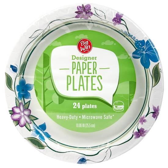 Big Win Designer Paper Plates 10.06" (24 ct)