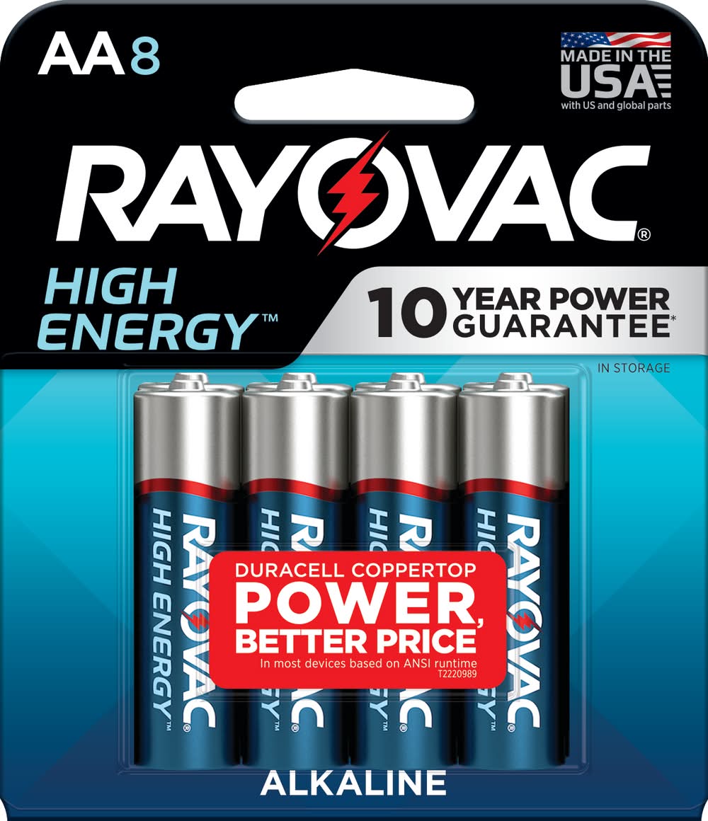 Rayovac High Energy Alkaline Aa Batteries (8 ct)