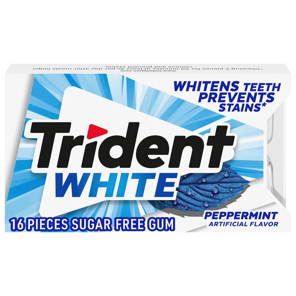 Trident White Sugar Free Peppermint Gum